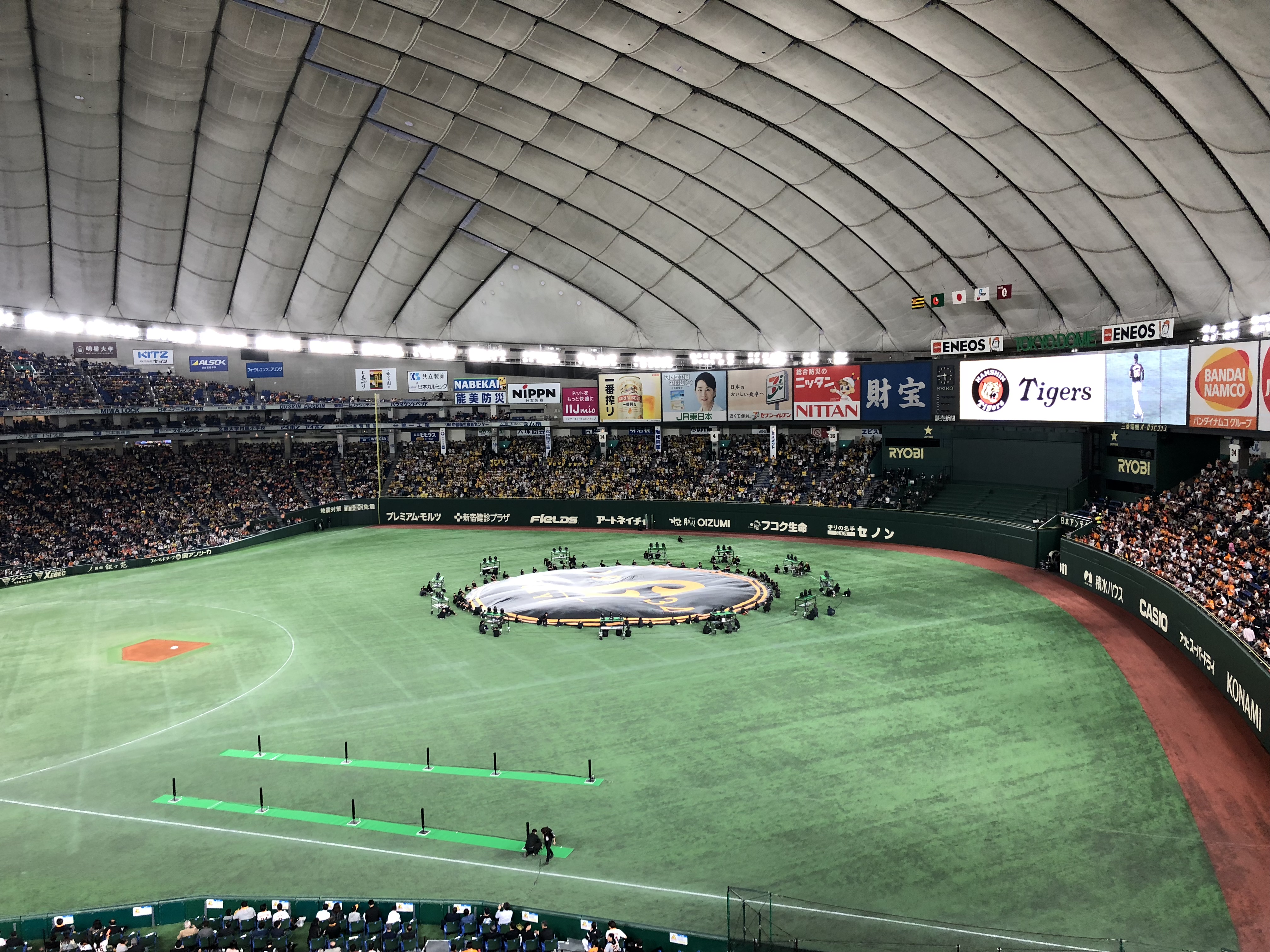 東京ドームのスカイシートで18年開幕戦 巨人vs阪神を初観戦 こんな席 こんな見え方 かねさんの今日はココから
